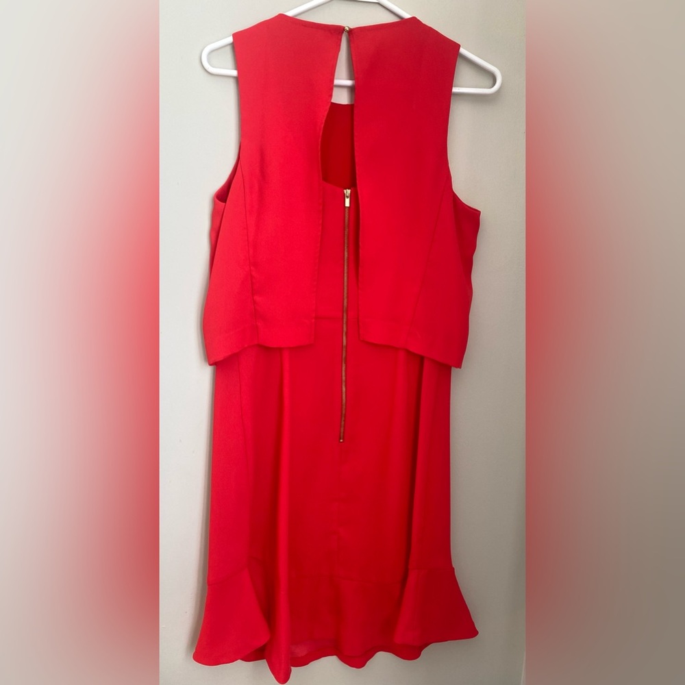 BANANA REPUBLIC Crepe Cut Out Dress bright red Size 6 TALL Wedding Spring - Picture 4 of 10